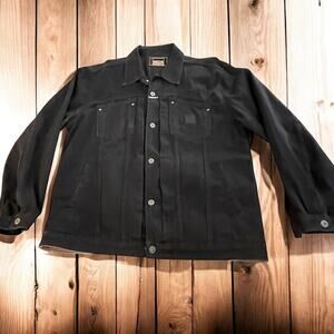 VTG Girbaud Marithe Francois Black Thick Jean Trucker Jacket Men Size XXL Y2K